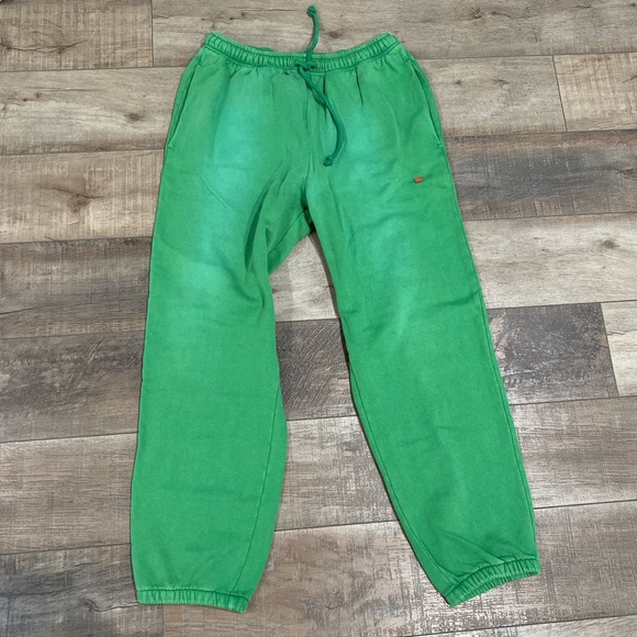 Acne Studios faded green appliqué cotton jersey track pant sweatpants - Picture 2 of 7